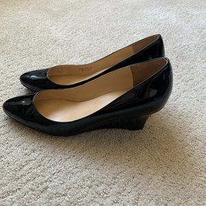 Cole Haan black patent leather wedges - sz 9